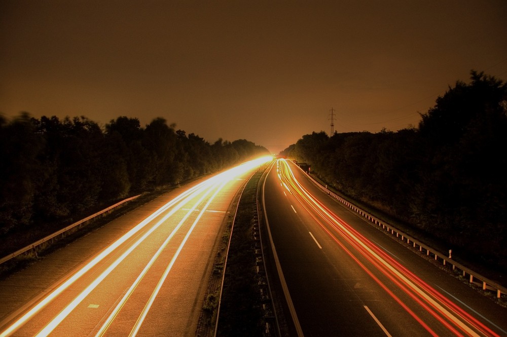 Langzeitbelichtung an der BAB A1