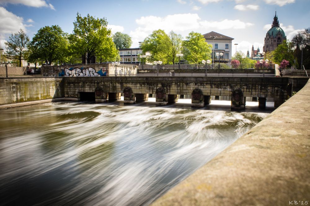 Langzeitbelichtung an der Leine in Hannover