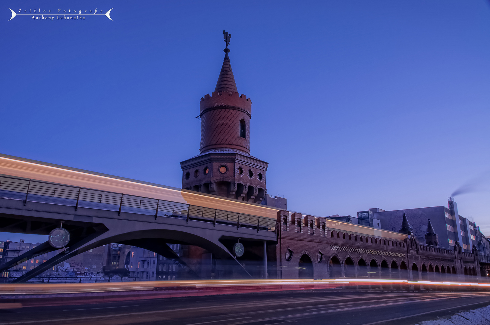 Langzeitbelichtung auf der Oberbaumbrücke