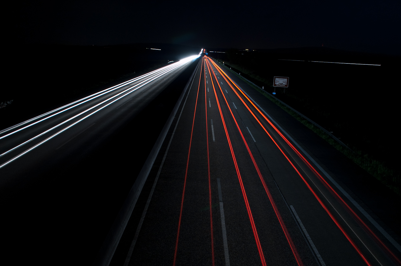 Langzeitbelichtung Autobahn