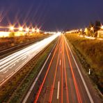 Langzeitbelichtung Autobahnbrücke