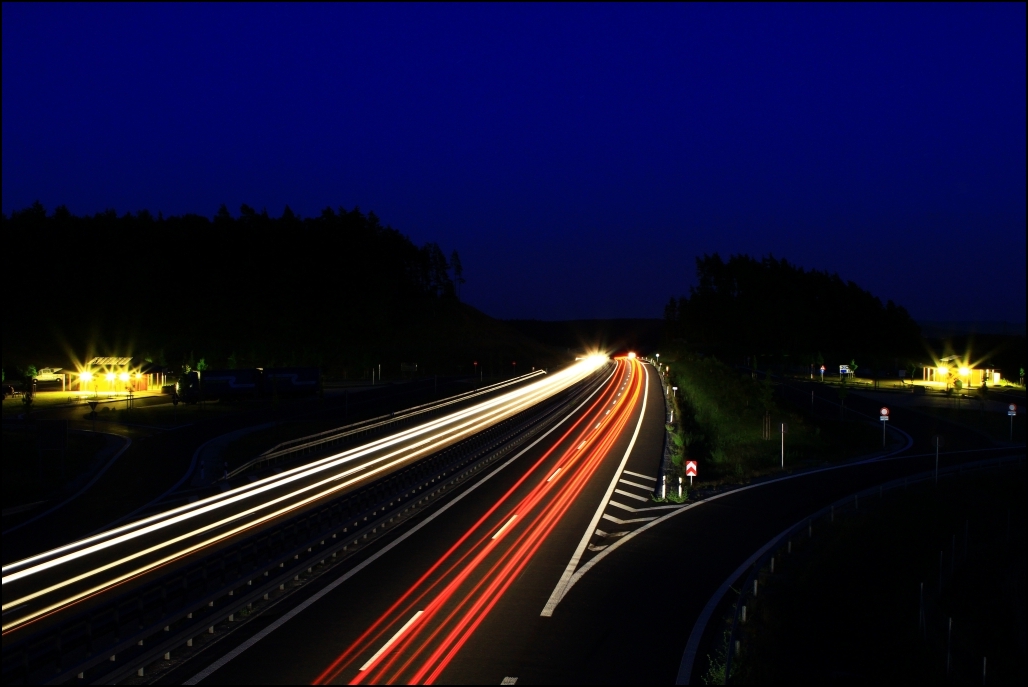 Langzeitbelichtung Coburger Forst A73