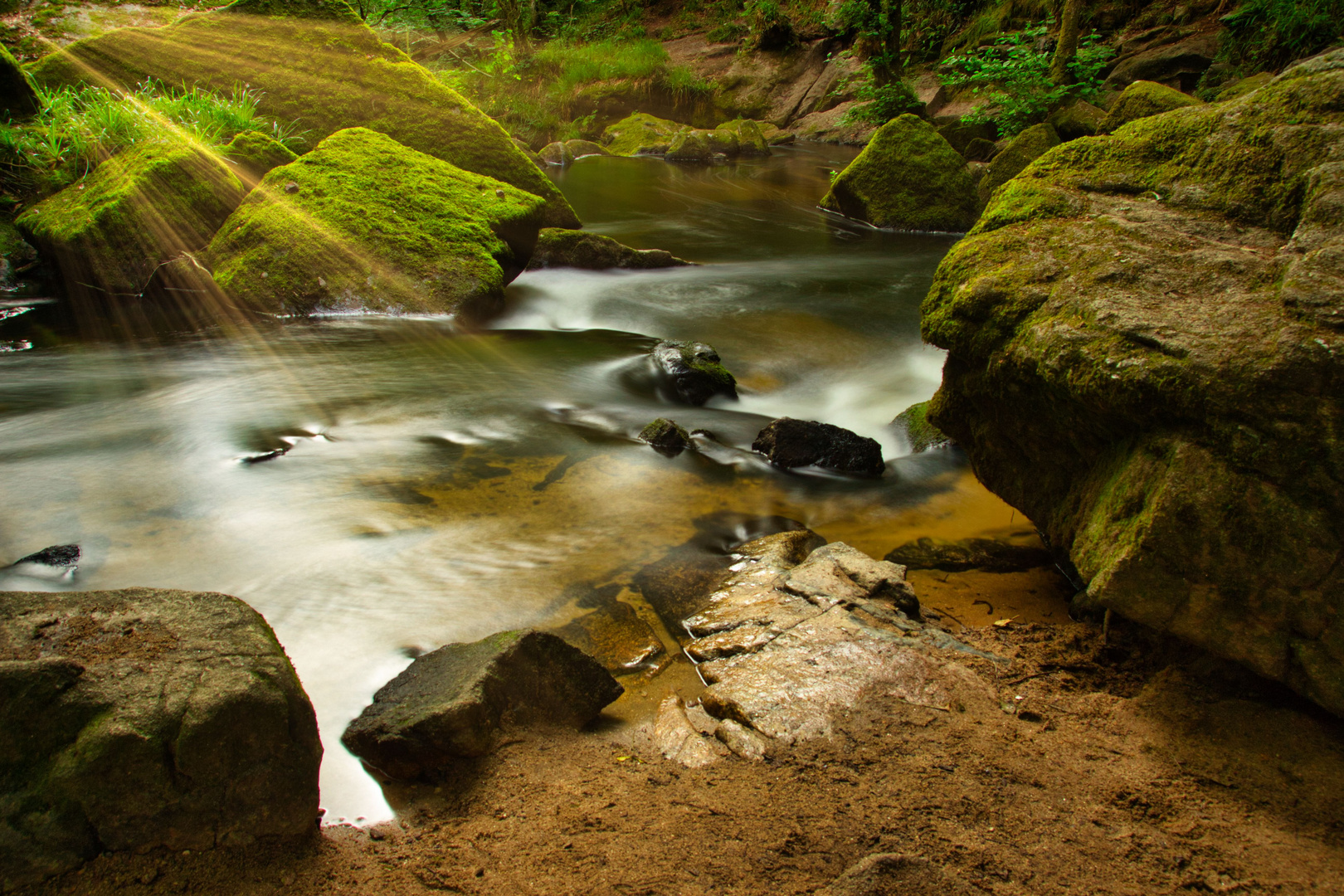 Langzeitbelichtung Cornwall Golitha Falls