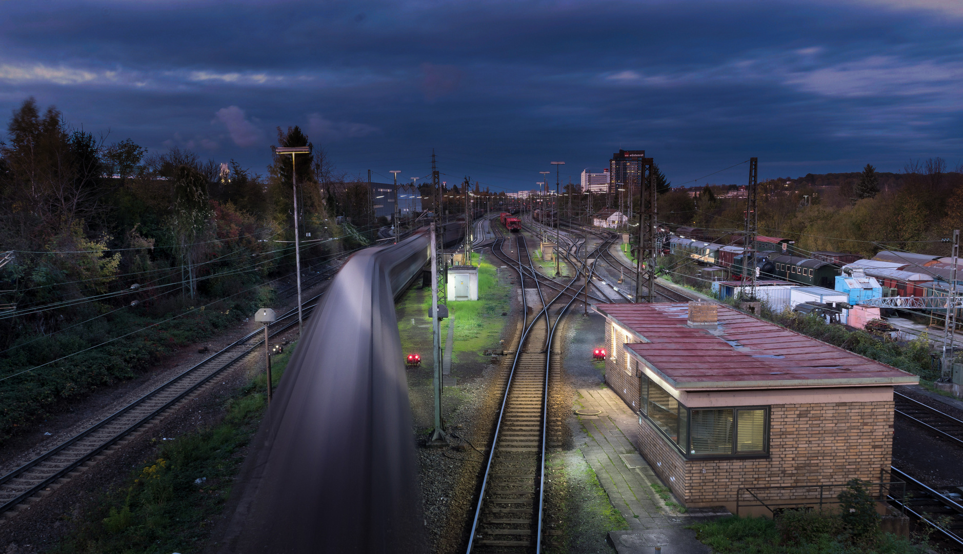 Langzeitbelichtung  Güterbahnhof .