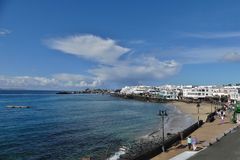 Lanzarote 2016 - Der Blick von unserem Balkon auf den Hafen der Playa Blanca