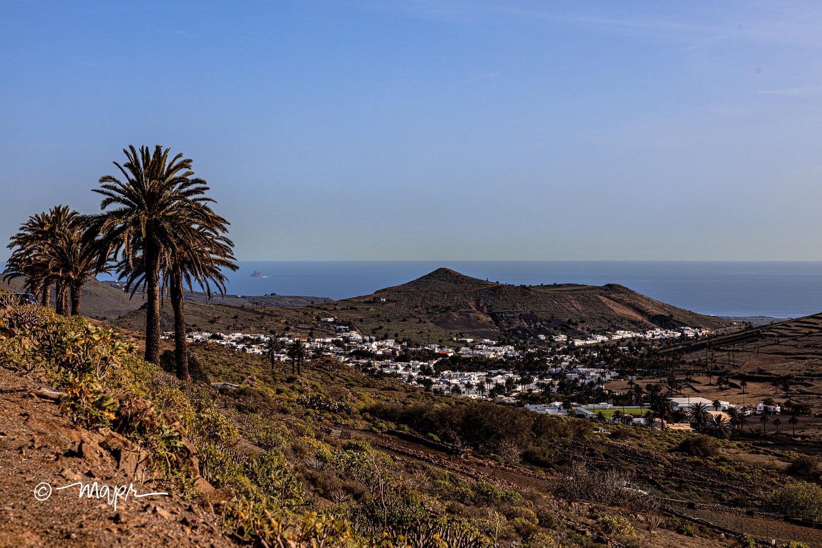 Lanzarote - Blick auf Haria im Tal der 1000 Palmen