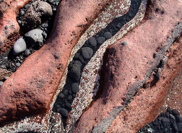 Lanzarote - El Golfo - Stranddetail (bei Ebbe)