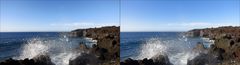 Lanzarote - Gischt - 3D Kreuzblick