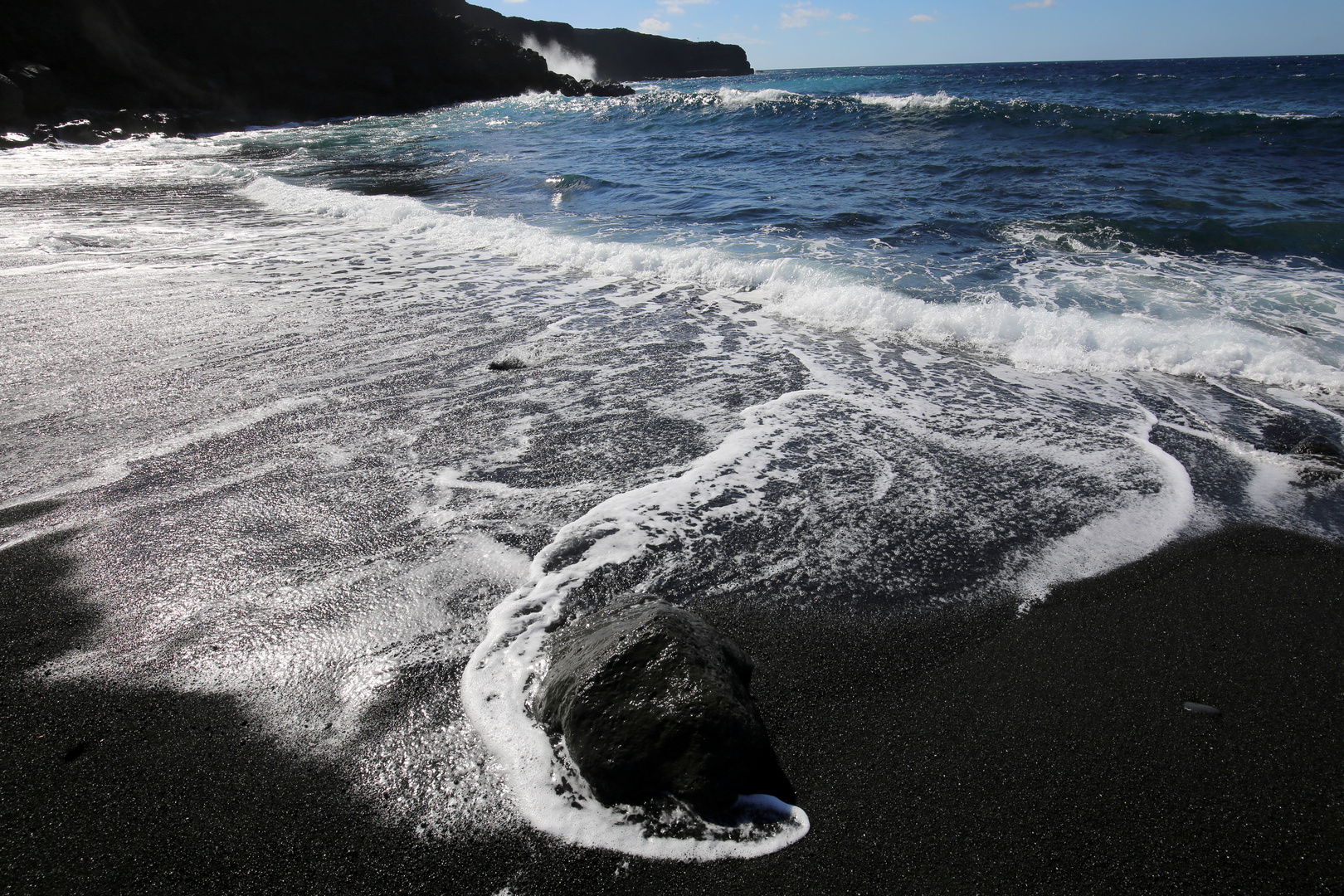 Lanzarote Schwarzer Strand Weisser Schaum Foto Bild Meer Natur Strand Bilder Auf Fotocommunity