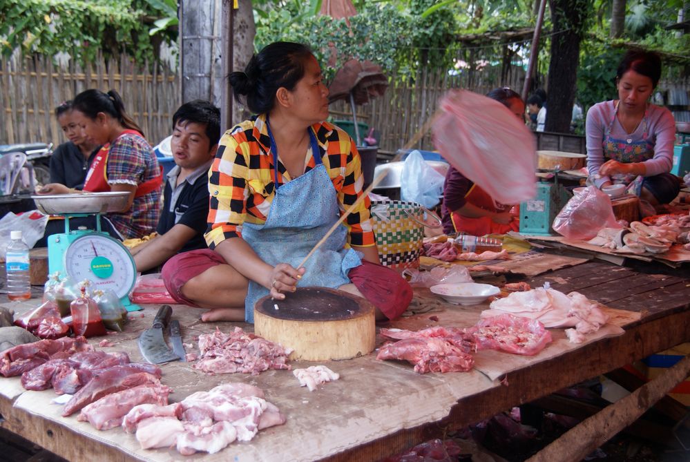 laos, luang prabang tagesmarkt