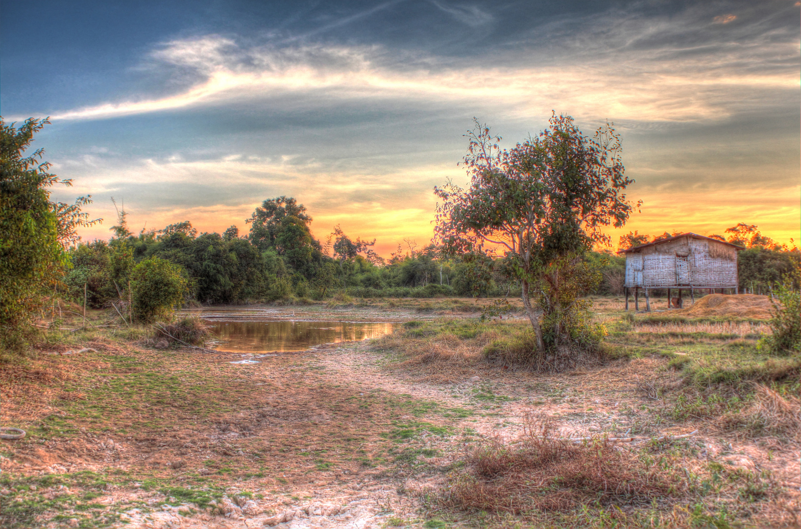 Laos Reise, Sonnenuntergang