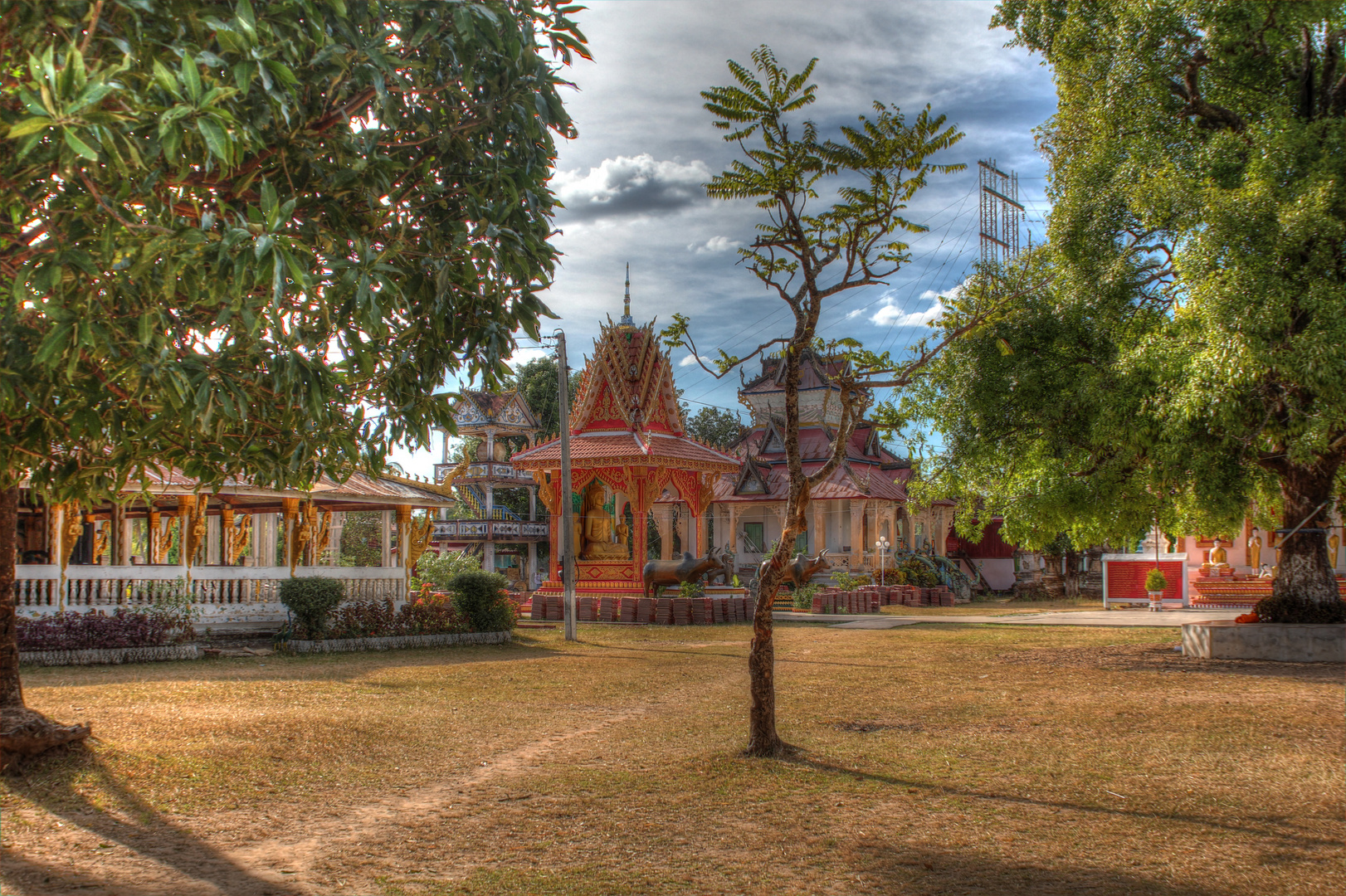 Laos Reise, Wat Don Koh Island HDR