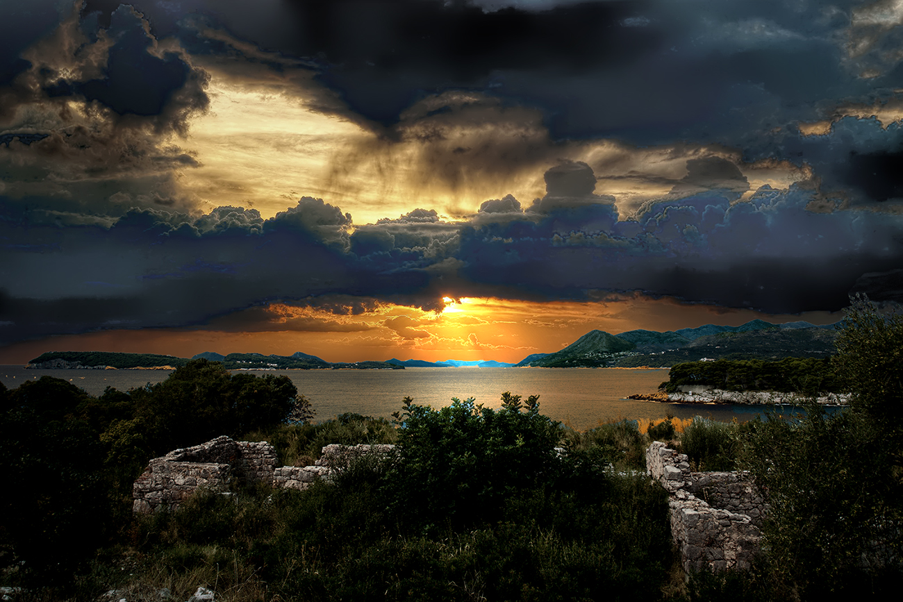 Lapad sunset, Croatia