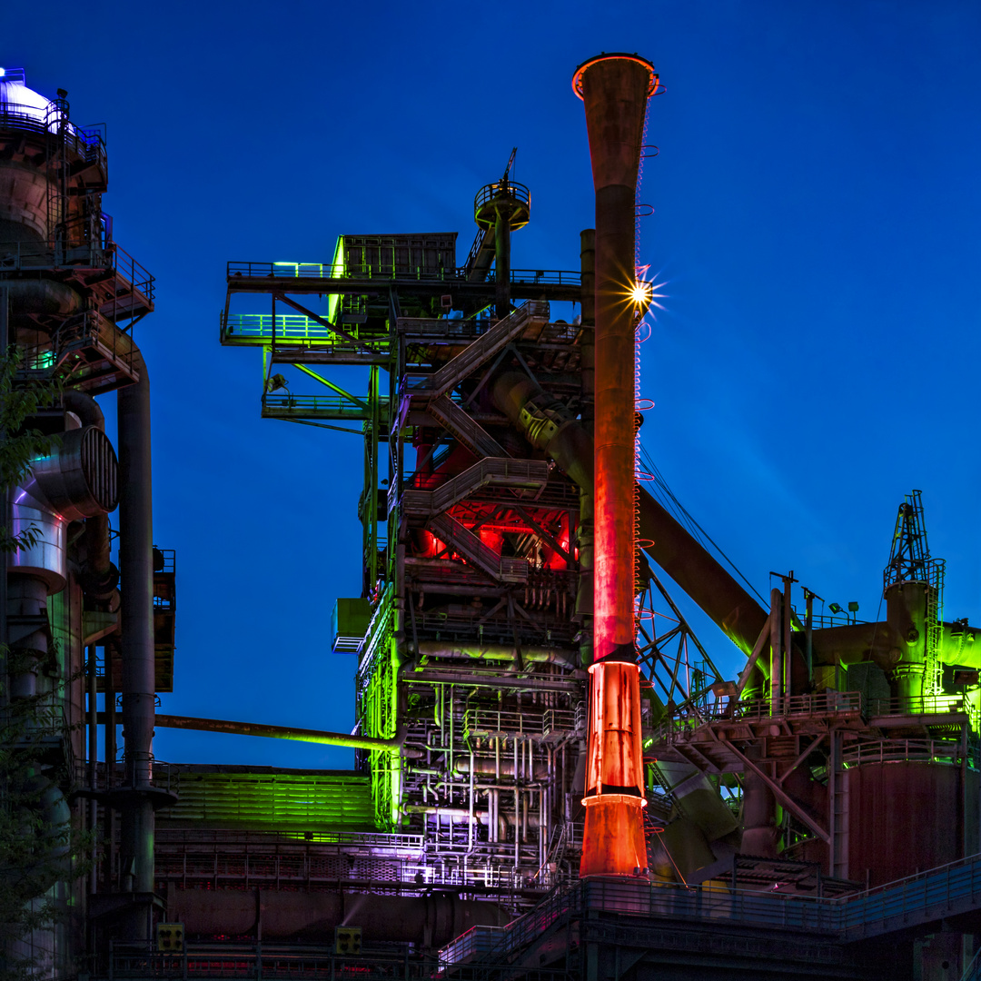 LaPaDu - Landschaftspark Duisburg bei Nacht