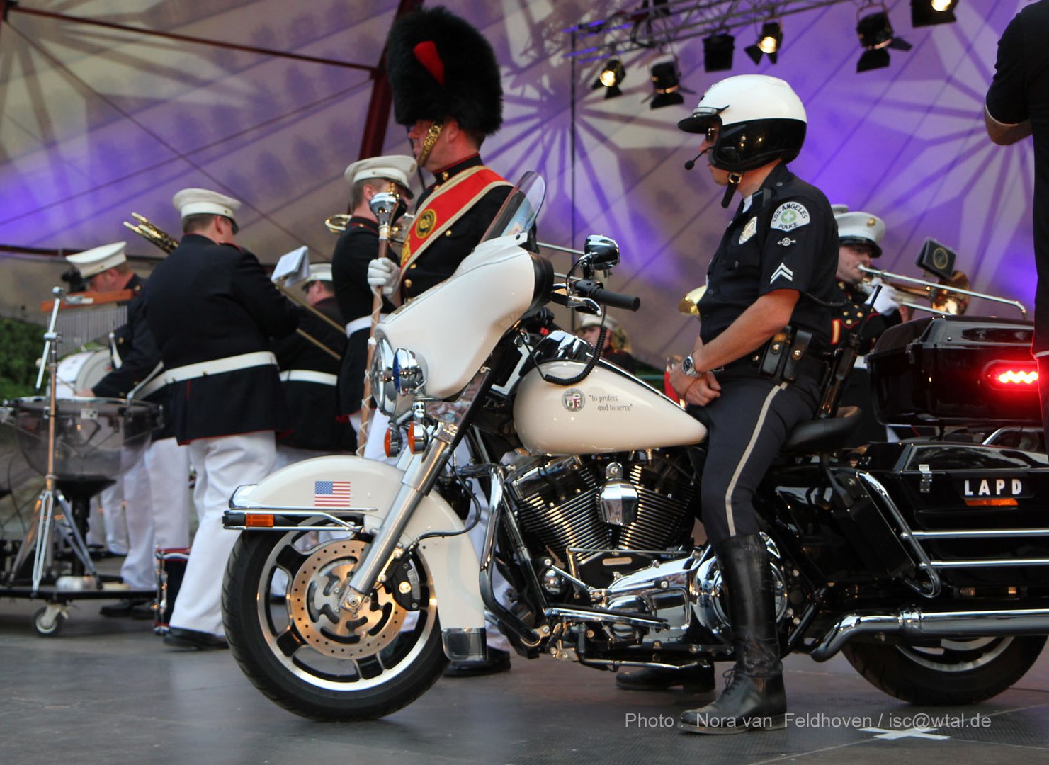 LAPD motorcycle on stage ...