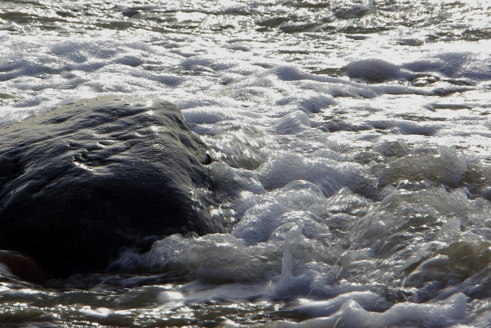 lapped by the sea