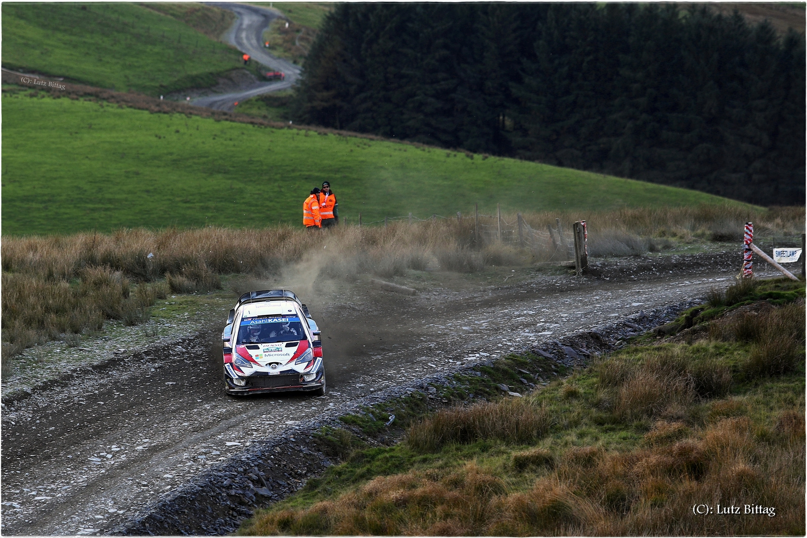 Lappi quer in waliser Landschaft