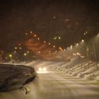 Lappland Straße in der Nacht