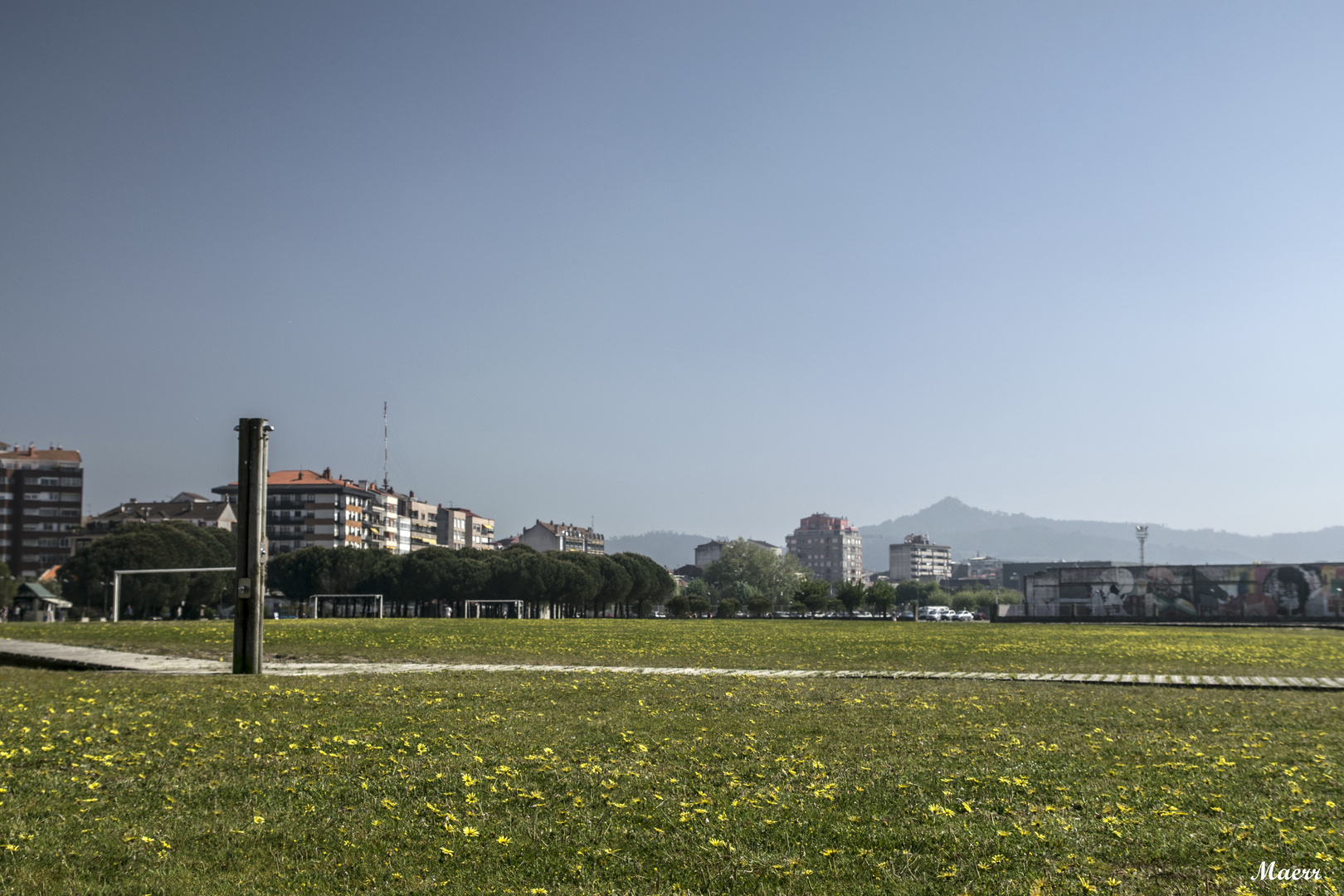 Las duchas en la Playa de Villagarcía