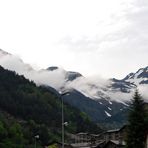 las montañas desde arinsal ( Andorra) lloviendo ha las 20.horas de ayer