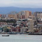 Las Palmas, Gran Canaria, Blick aus dem Hafen auf die Stadt