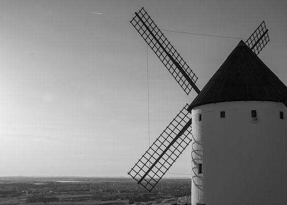 Las últimas luces del día tornaron las aspas en espirales