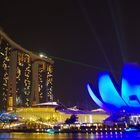 Laser Show am Marina Bay Sands Hotel -Singapur