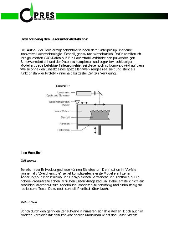 Laser Sintern Verfahren