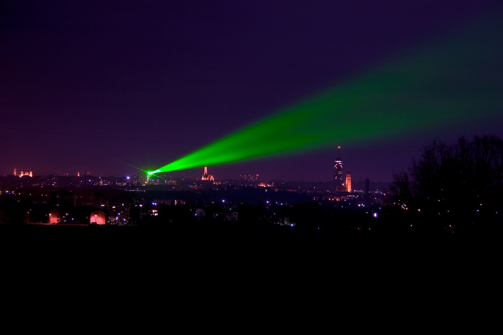 Laser über Augsburg