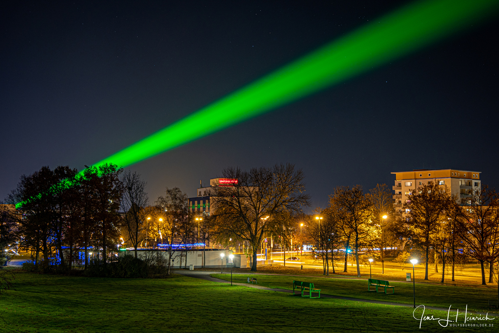 Lasershow in Wolfsburg.