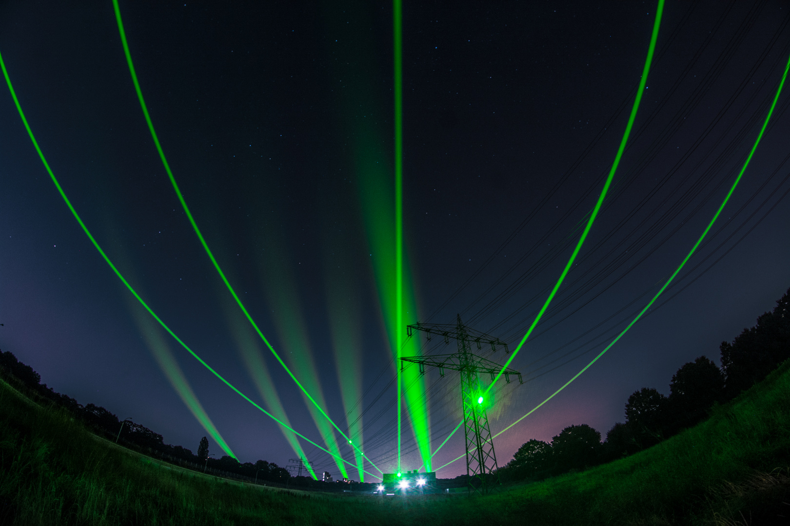 Lasershow zur Eröffnung XFEL Hamburg Schenefeld