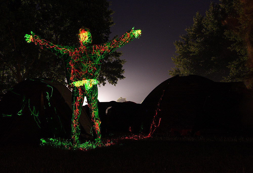 Laserspielerei auf Fusion Festival