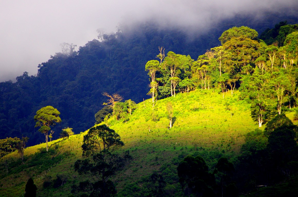 Last light on the mountains of Colombia