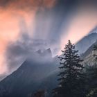 *** Last Sunbeams of a Moody Evening in Swiss Mountains ***