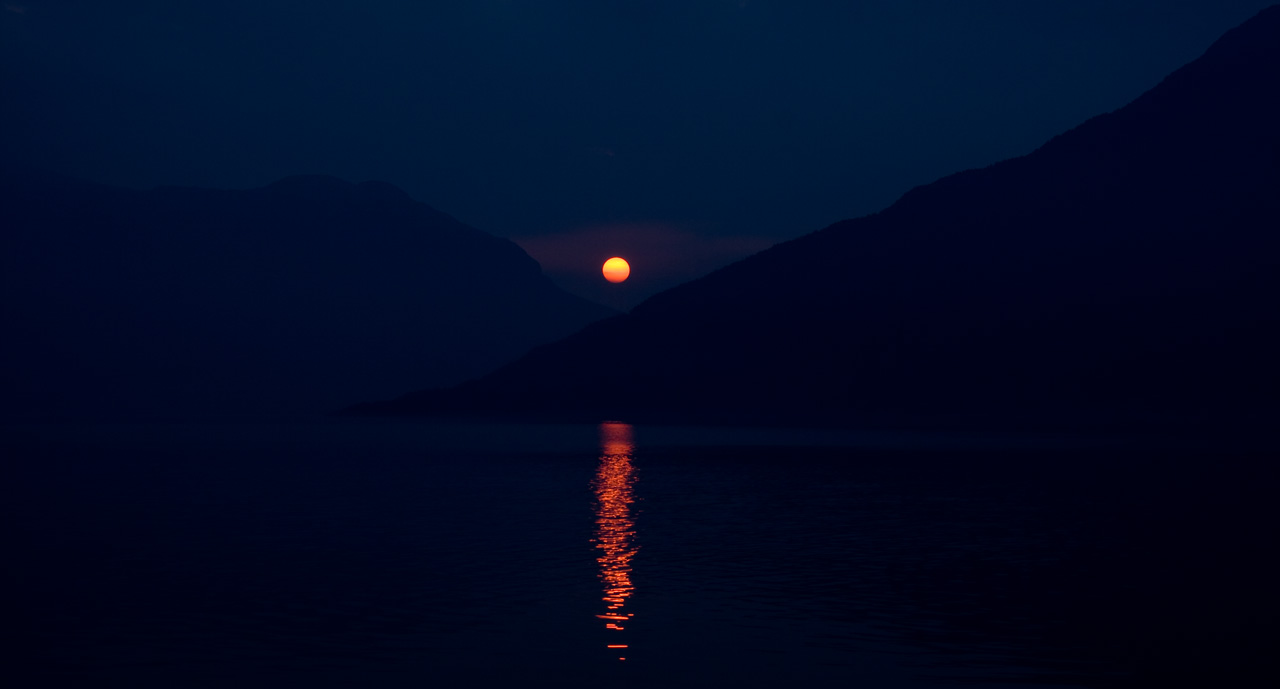 Late night at Hardangerfjord