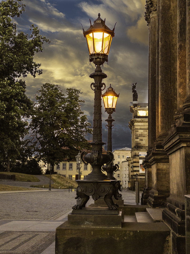 Laternen auf den Brühlschen Terassen, Dresden