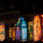 Laternenausstellung auf dem Münsterplatz in der Nacht an der Basler Fasnacht 2013