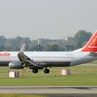 Lauda-Air in Düsseldorf kurz vor der Landung