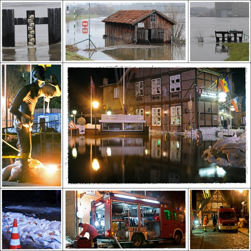 Lauenburger Hochwasser kurz vor dem Scheitelpunkt