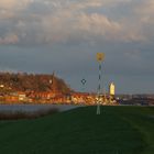 Lauenburger Unterstadt in der Abendsonne.