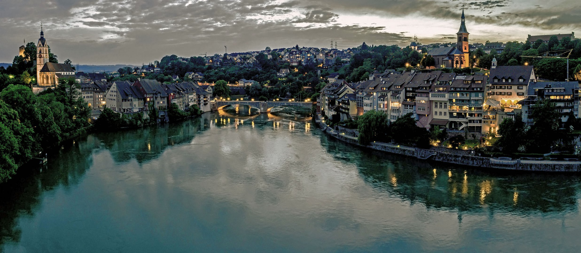 Laufenburg: Zwei Länder- eine Stadt-Drohnenaufnahme 