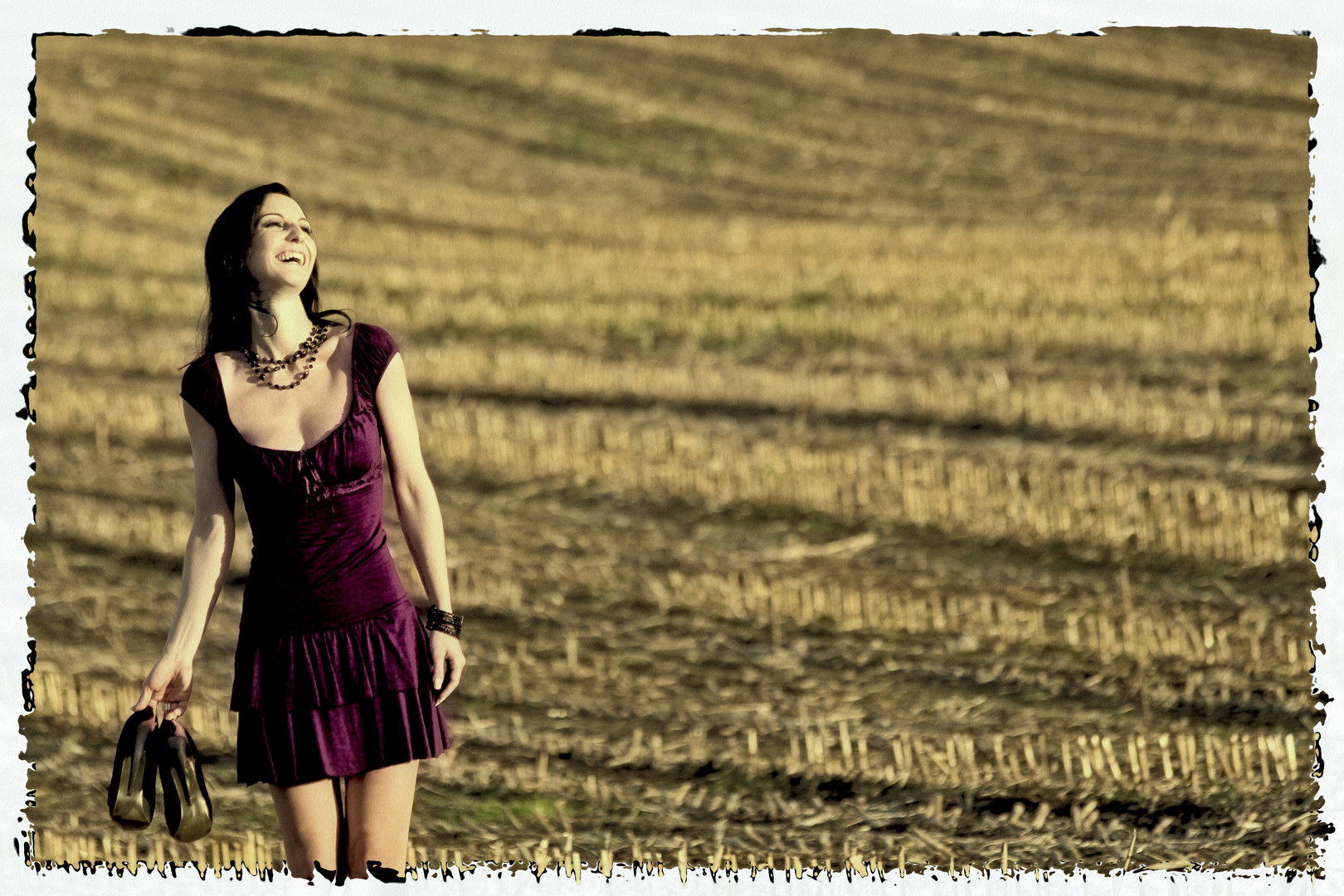 Laughing Girl With Purple Shoes