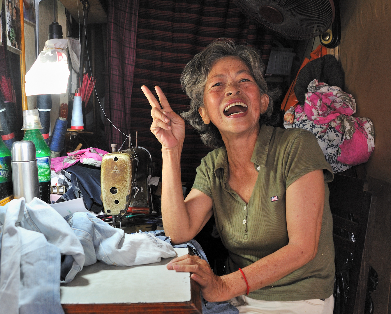 Laughing Tailor in Kandal Market