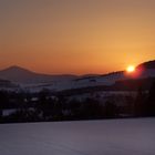 Lausche bei Sonnenuntergang