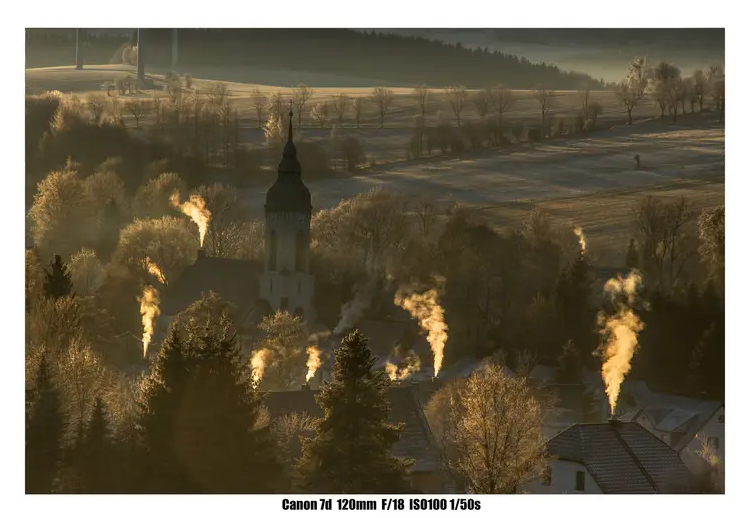 Lauterbach an einem eisigen Wintermorgen 