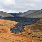 Lavastrom am Vulkanausbruch auf der Halbinsel Reykjanes