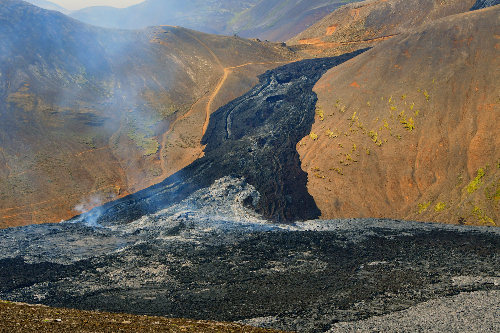 Lavastrom vom Vulkanausbruch am Fagradalsfjall