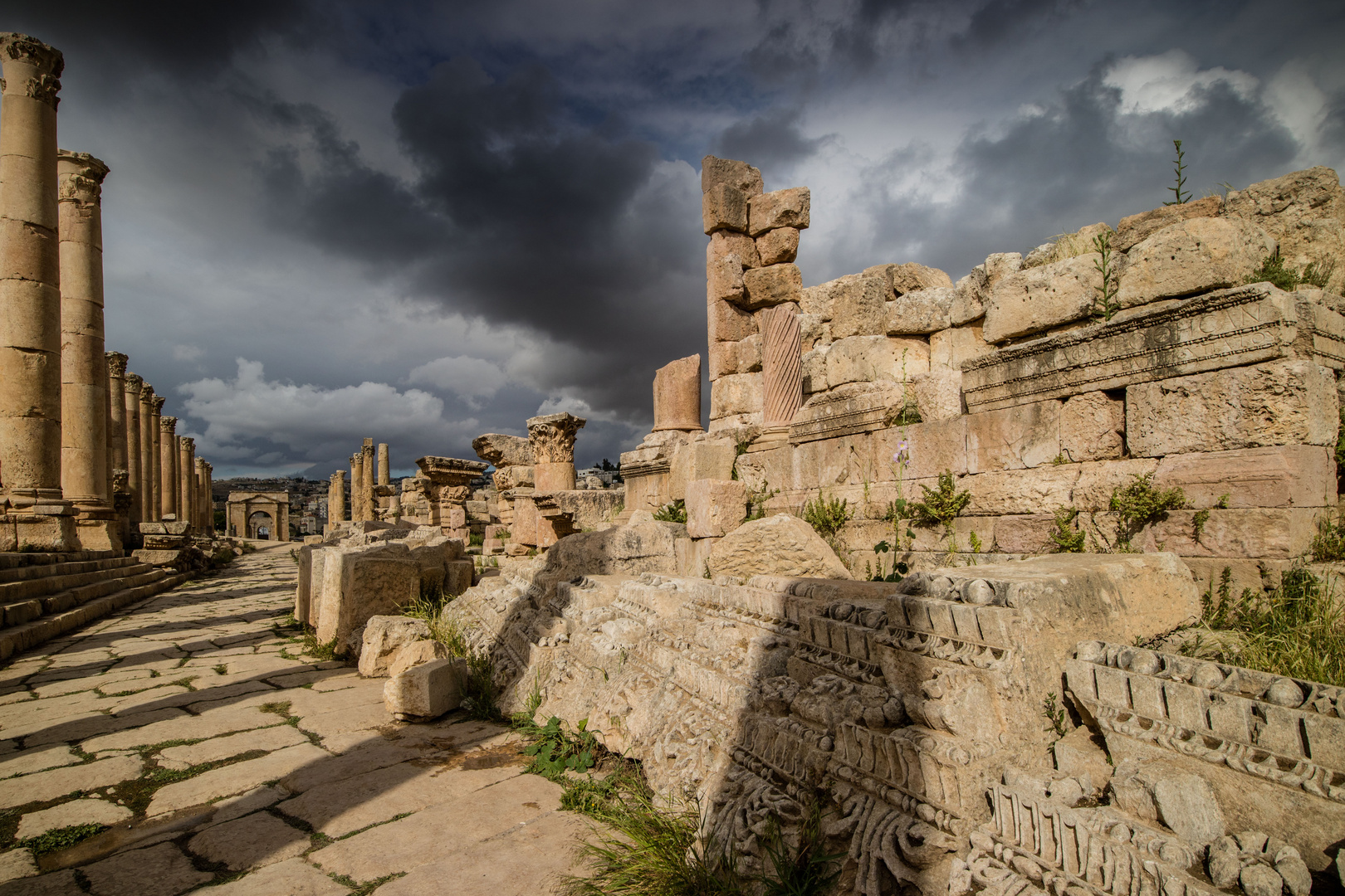 L'avenue principale de Jerash, Jordanie.