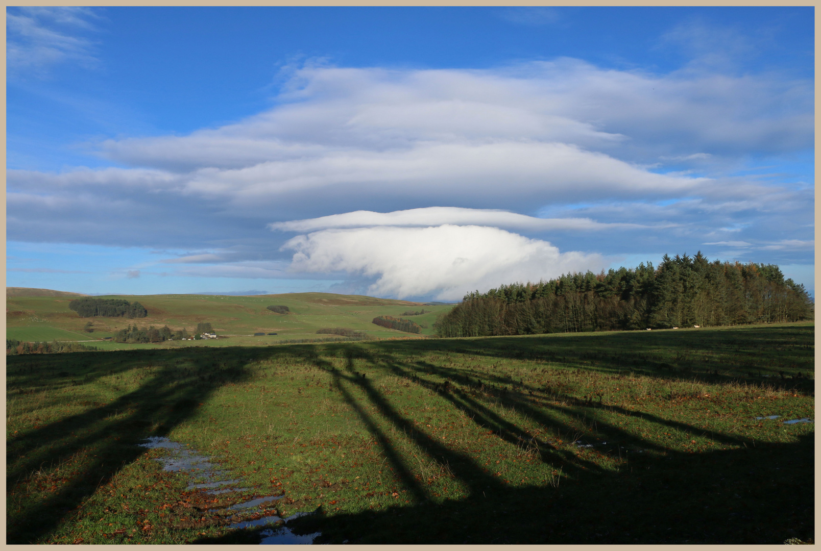 layered clouds near Biddlestone Northumberland