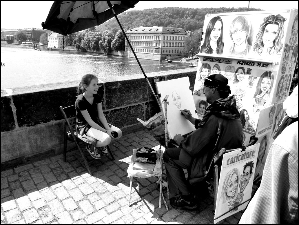 Le caricaturiste du Pont St Charles (Prague)